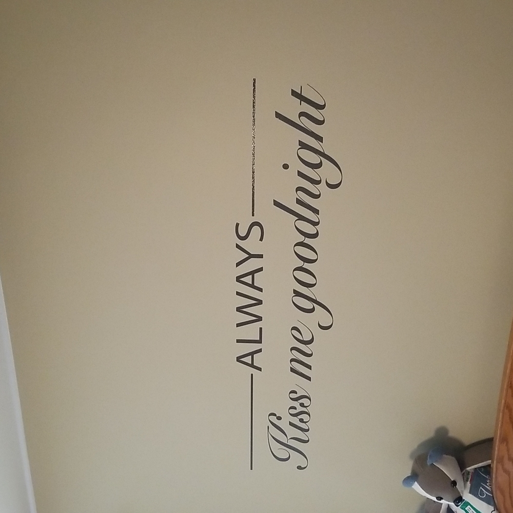 New "Always kiss me goodnight" wall decal 41x10